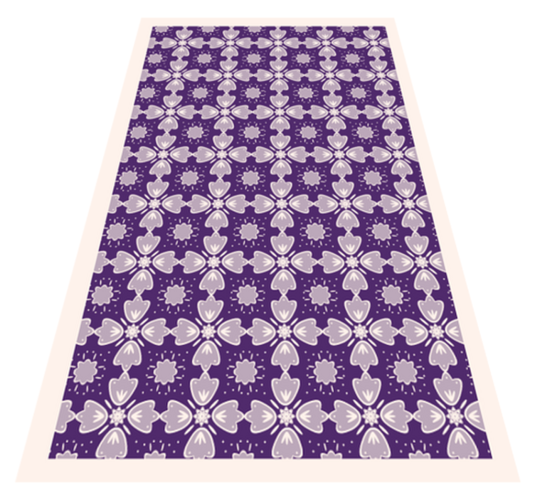 Alfombra vinílica flores diseño de mosaico morado - TenVinilo