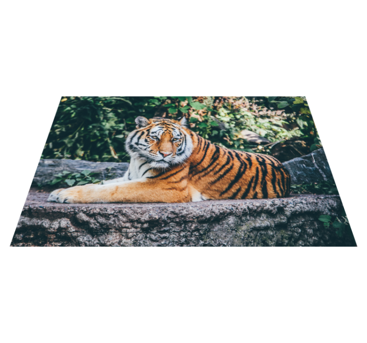 Alfombra vinílica animales majestuoso tigre tumbado - TenVinilo