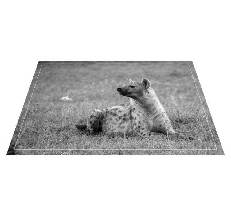 Alfombra vinílica animales elegante retrato de hiena - TenVinilo