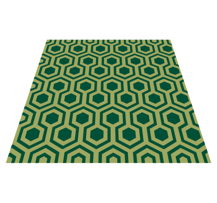 Alfombra vinílica verde hexágonos - TenVinilo