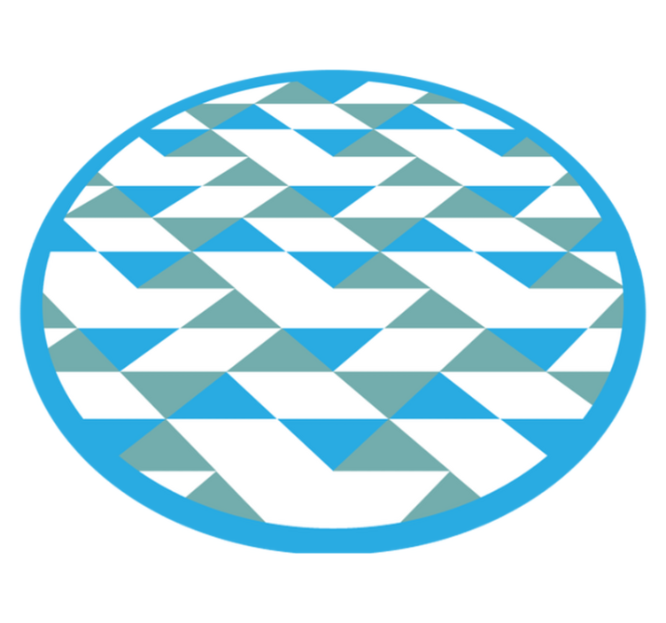 Alfombra vinílica geométrica elementos azules y verdes - TenVinilo