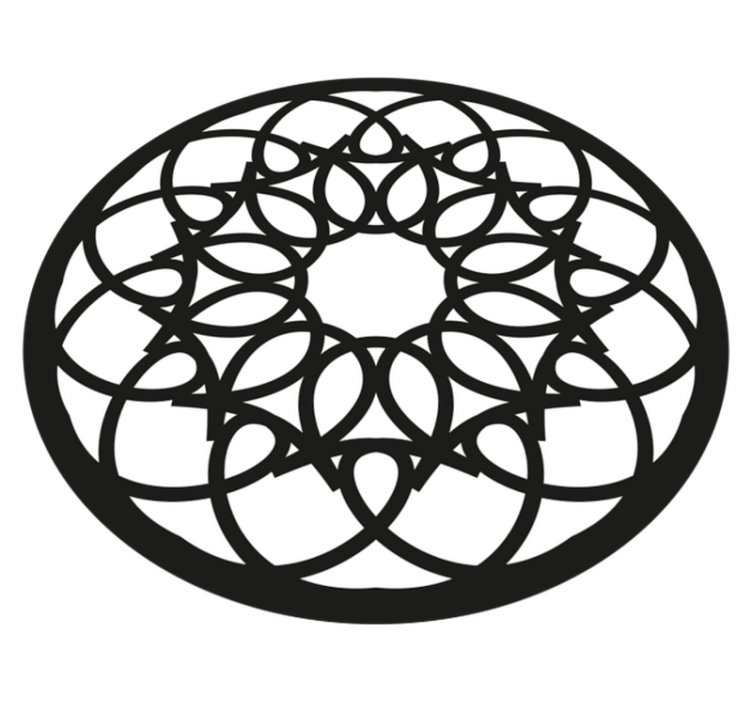 Alfombra vinílica mandala patrón negro intrincado - TenVinilo