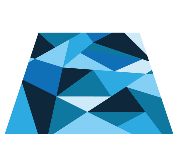 Alfombra vinílica geométrica patrones triangulares azules - TenVinilo