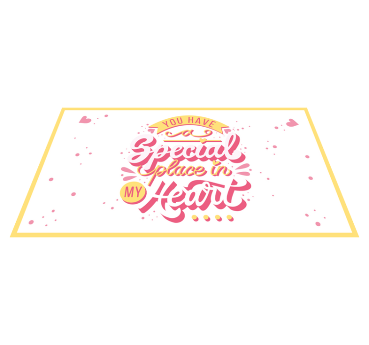 Alfombra vinílica frase lugar especial en el corazón - TenVinilo