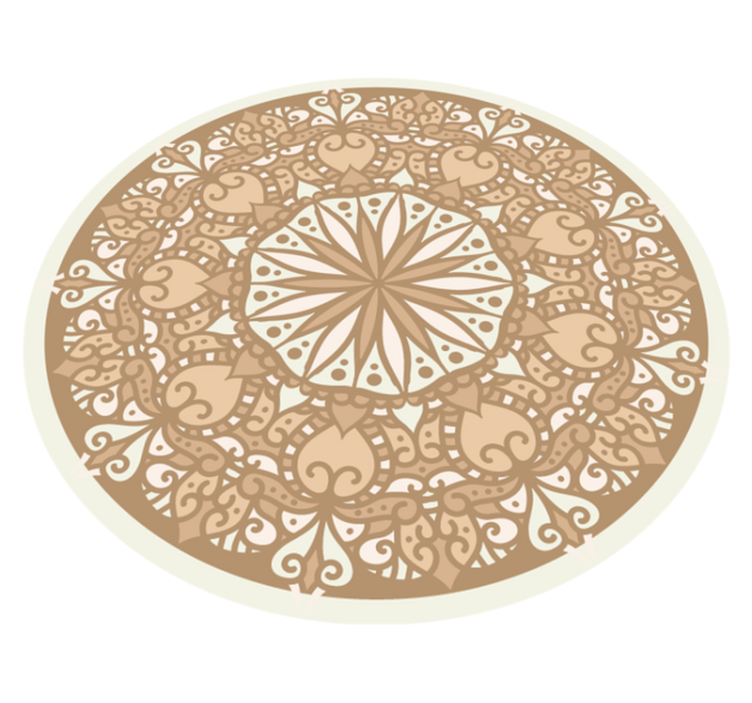 Alfombra vinílica mandala Mosaico circular beige mandala - TenVinilo