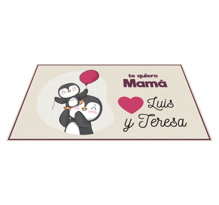 Alfombra vinílica con nombre Pajarito y mamá - TenVinilo