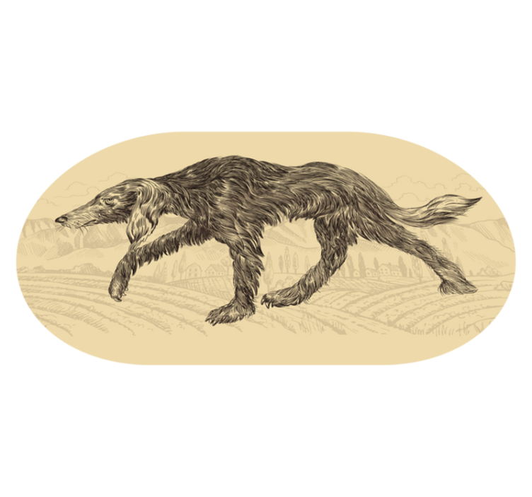 Alfombra vinílica animales elegante silueta canina - TenVinilo