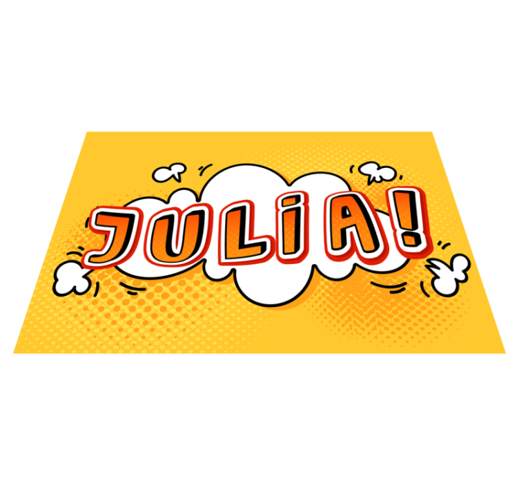 Alfombra vinílica con nombre Efecto de libro de cómics de superhé - TenVinilo