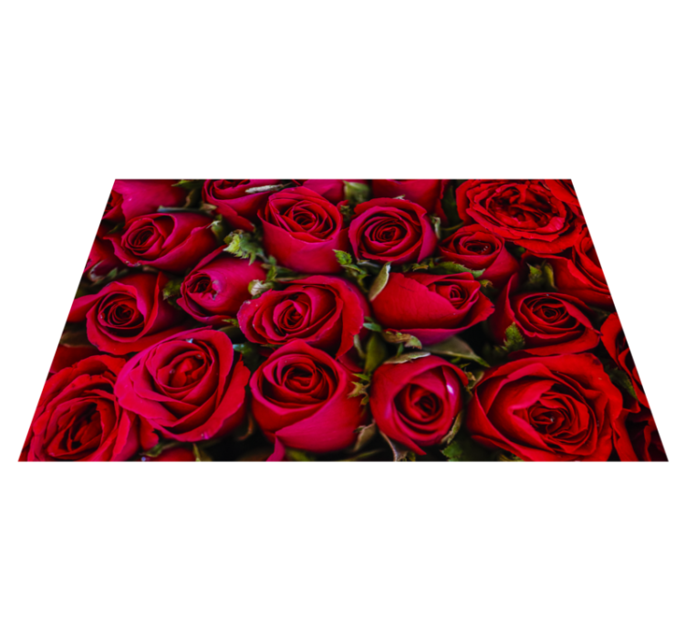 Alfombra vinílica recibidor rosas rojas vibrantes - TenVinilo