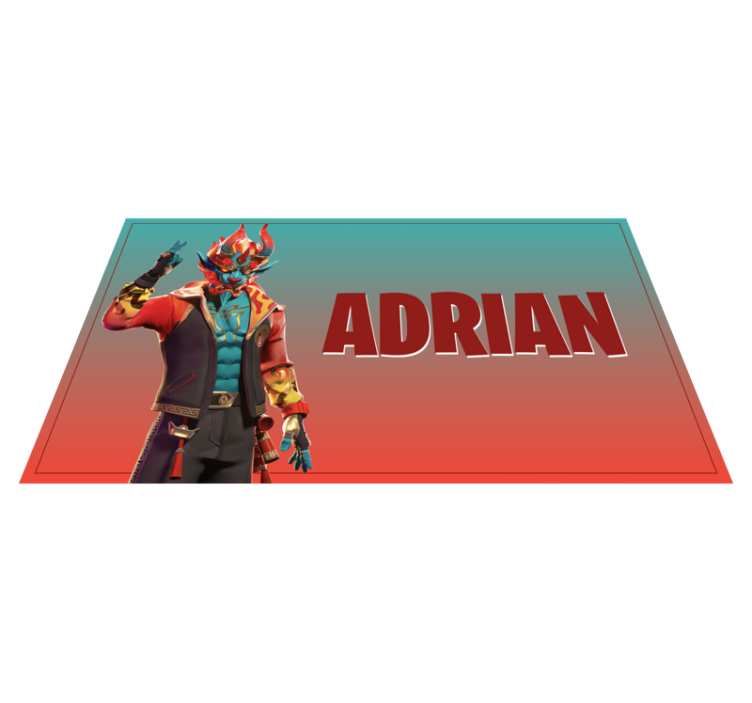 Alfombra vinílica juvenil personaje de juego con nombre - TenVinilo