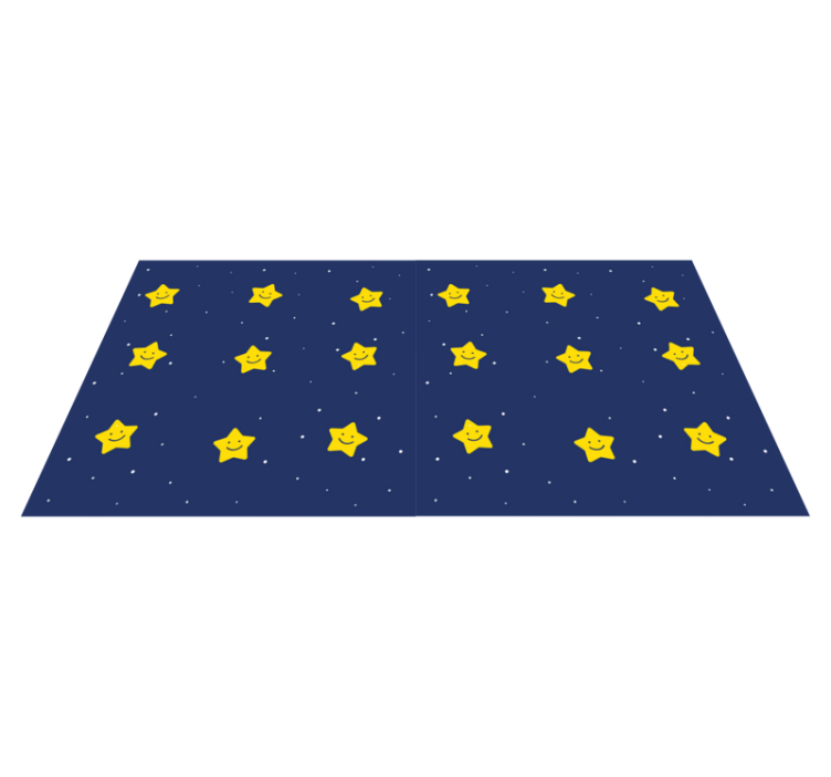 Alfombra vinílica dormitorio Estrellas amarillas para niños - TenVinilo