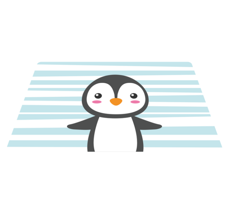 Alfombra vinílica bebé lindo diseño de pingüino - TenVinilo