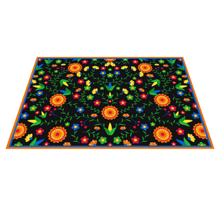 Alfombra vinilo cocina Patrón de flores de colores - TenVinilo