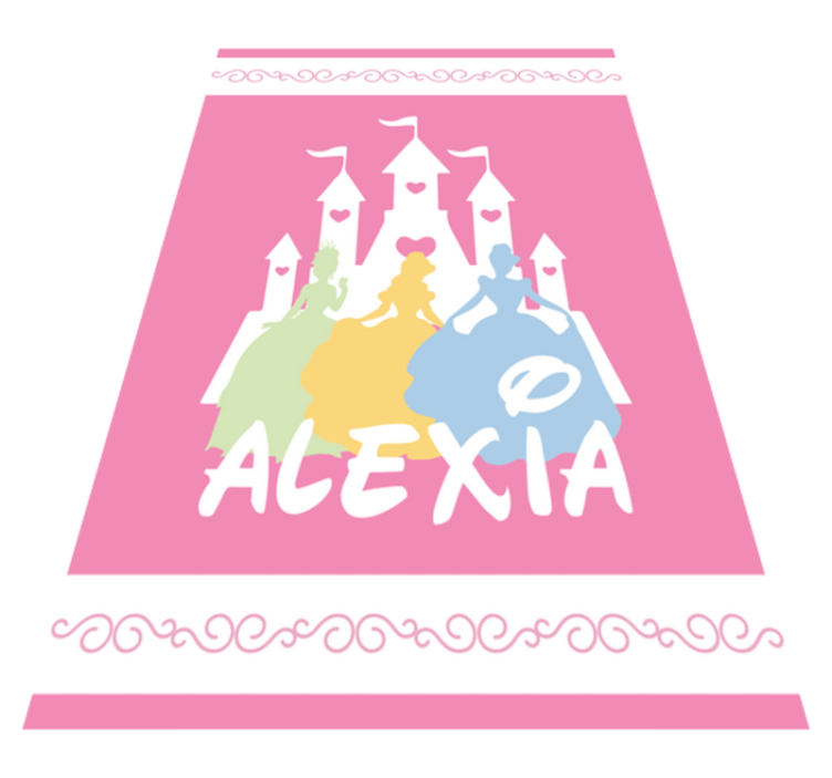 Alfombra vinílica con nombre Hermosas princesas de cuento de hada - TenVinilo