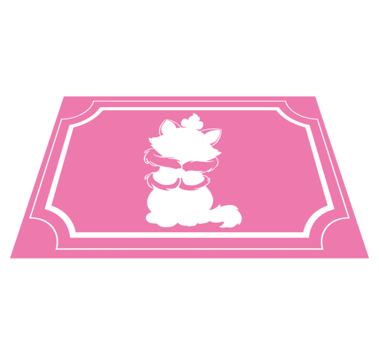 Alfombra vinílica infantil linda silueta de gato - TenVinilo