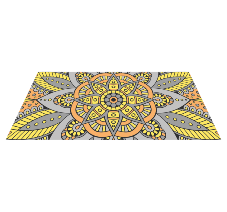 Alfombra vinílica mandala patrón mandala elegante - TenVinilo