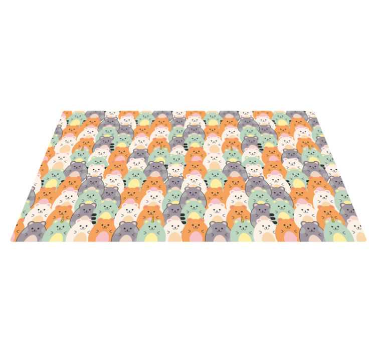 Alfombra vinílica recibidor expresiones animales adorables - TenVinilo