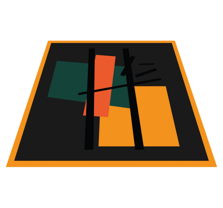 Alfombra vinílica moderna segmentos de color abstractos - TenVinilo