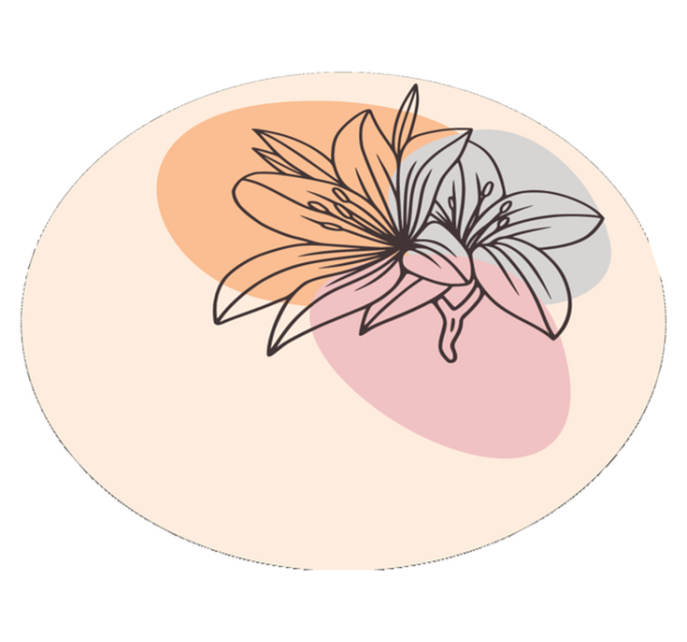 Alfombra vinílica flores Lindo par de flores de diseño minimalist - TenVinilo