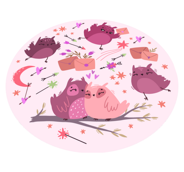 Alfombra vinílica infantil búhos morados - TenVinilo