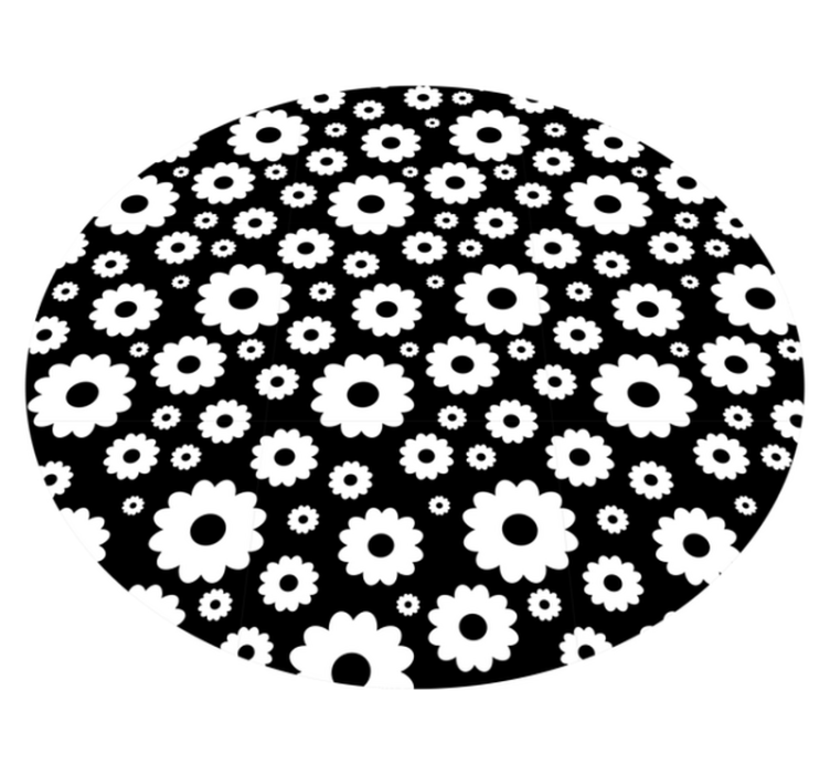 Alfombra vinílica flores patrón negro - TenVinilo