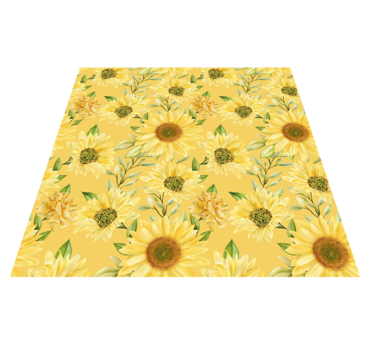 Alfombra vinílica flores emblema del girasol - TenVinilo