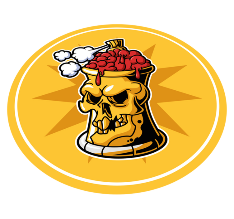 Alfombra vinílica juvenil cuenco de cráneo y cerebro - TenVinilo