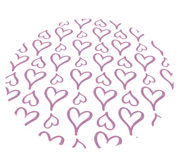 Alfombra vinilo redonda Iconos de corazón ilustrado rosa - TenVinilo