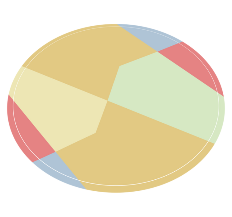 Alfombra vinilo redonda Bloques de colores geométricos pastel - TenVinilo