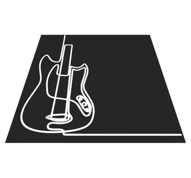 Alfombras vinílicas modernas Diseño minimalista de guitarra eléct - TenVinilo