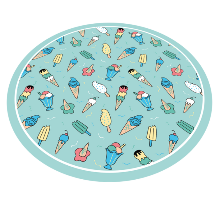 Alfombra vinílica infantil alegría de golosinas congeladas - TenVinilo