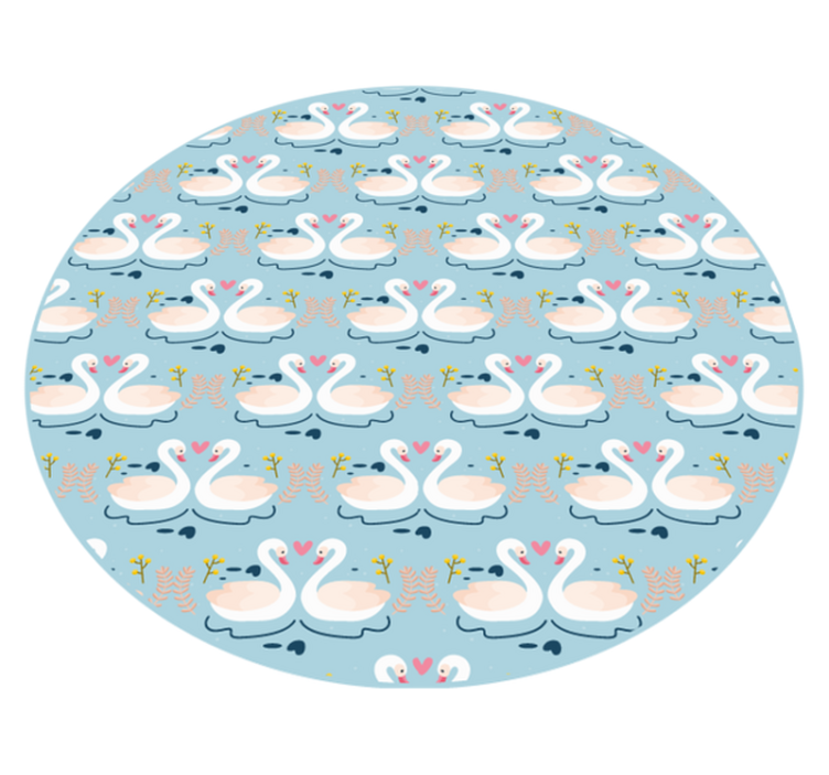 Alfombra vinílica animales encantador patrón de cisne - TenVinilo