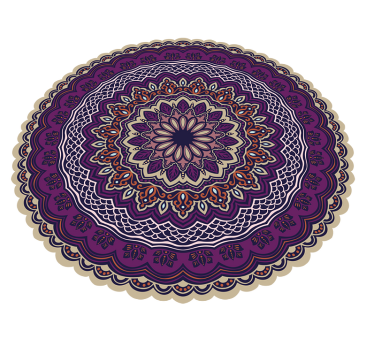 Alfombra vinílica mandala diseño morado vibrante - TenVinilo