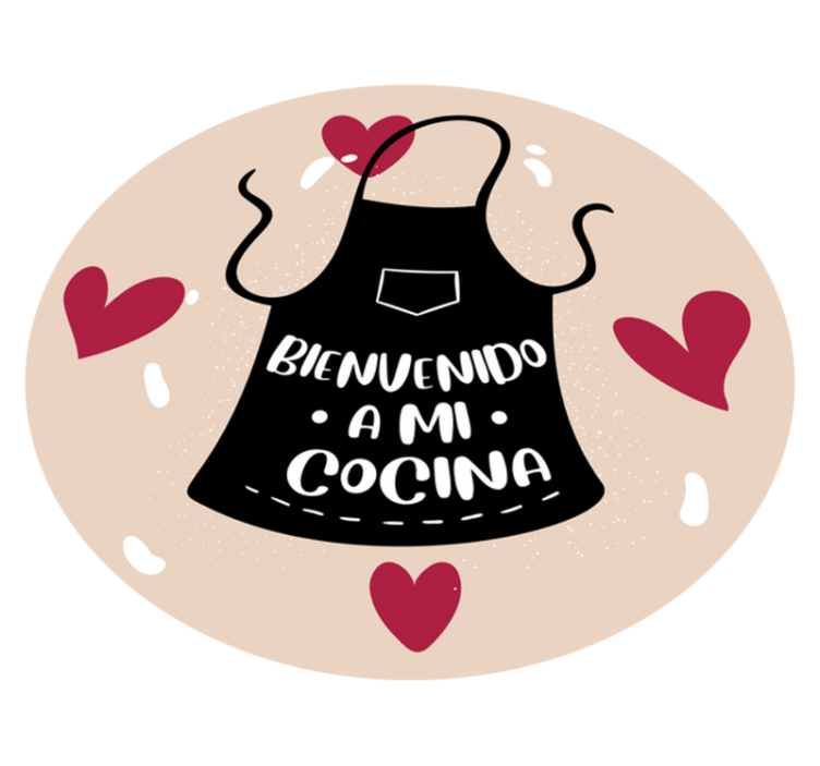 Alfombra vinilo cocina Bienvenido a mi forma de corazón de cocina - TenVinilo