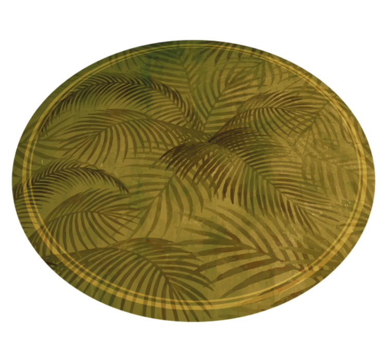 Alfombra exterior vinilo Patrón de hojas de palma fina verde - TenVinilo