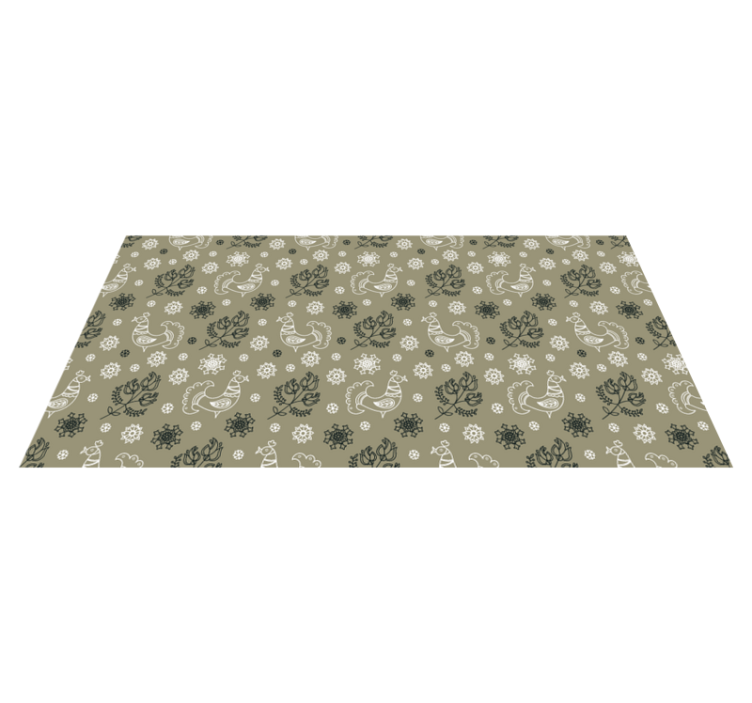 Alfombra vinílica salón Patrón de gallos populares polacos - TenVinilo