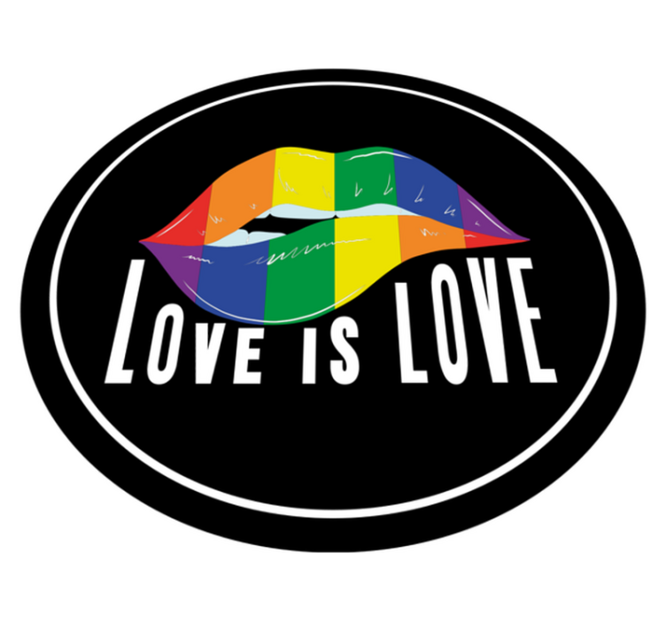 Alfombra vinílica frase motivo de labios colorido - TenVinilo