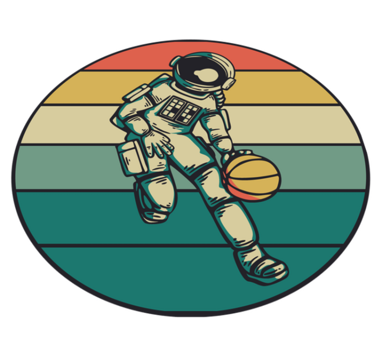 Alfombra vinílica juegos juego de baloncesto de astronautas - TenVinilo