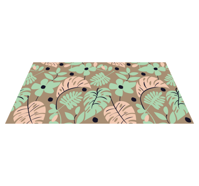 Alfombra vinílica flores Flores y hojas de monstera de color past - TenVinilo