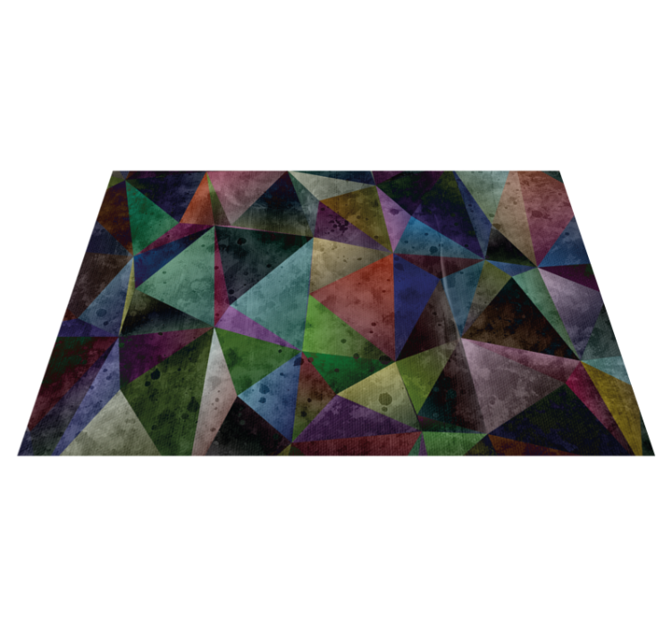 Alfombra vinílica geométrica mosaico triangular colorido - TenVinilo