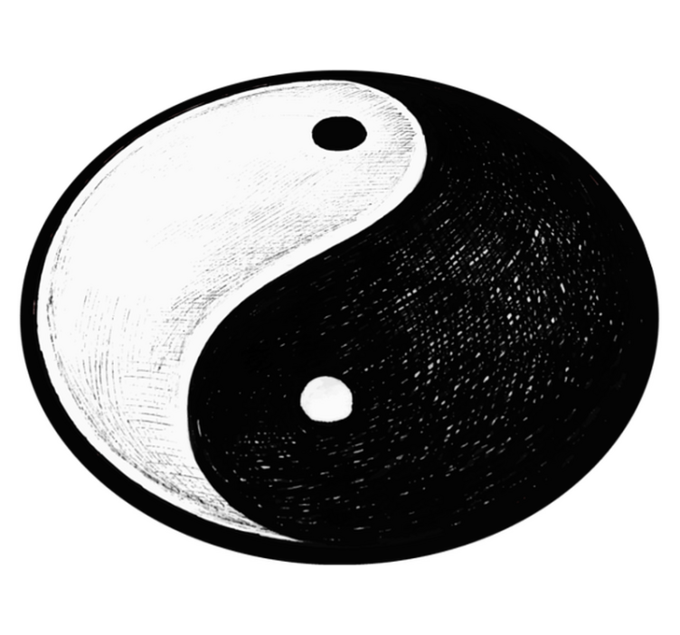 Alfombra vinílica redonda símbolo del yin y el yang - TenVinilo