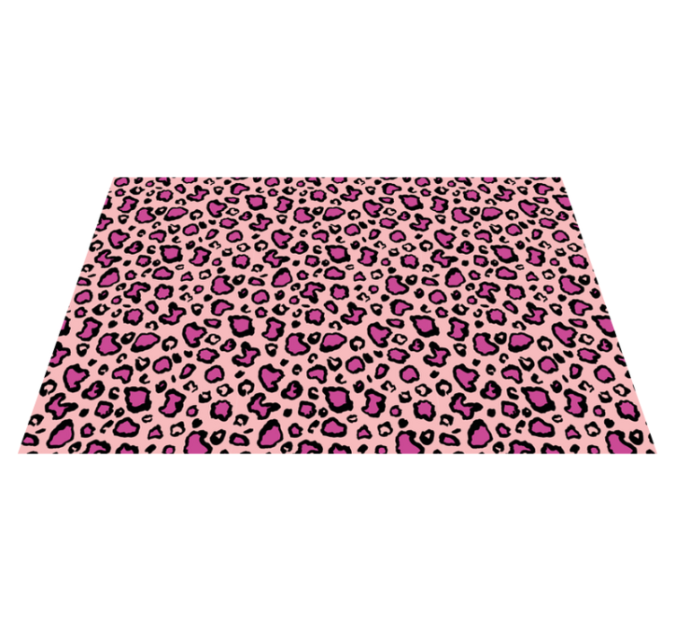 Alfombra vinílica animal print lunares de leopardo rosa - TenVinilo