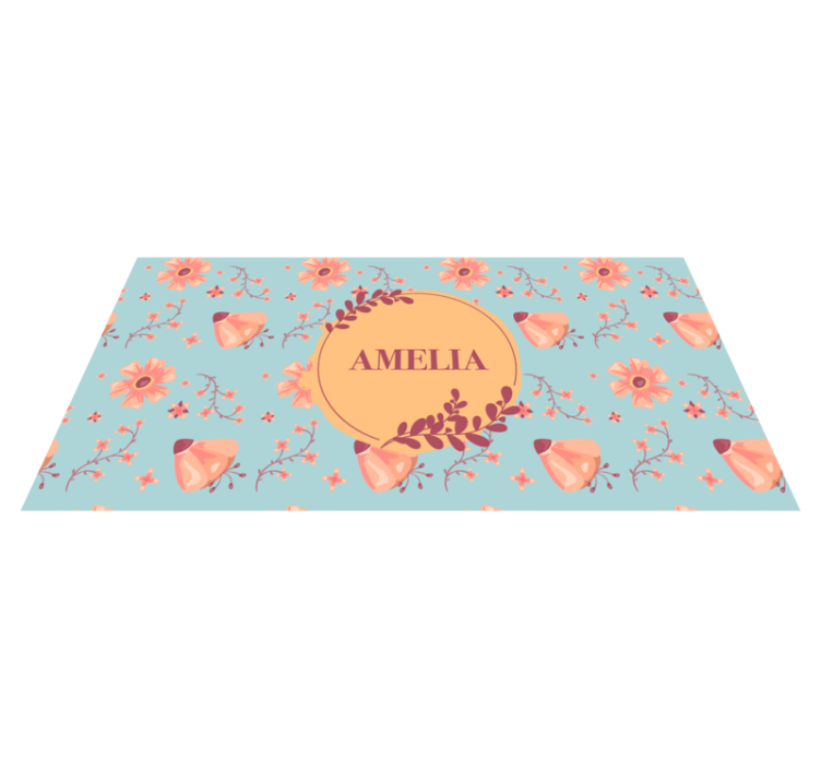 Alfombra vinílica personalizable arreglo floral - TenVinilo