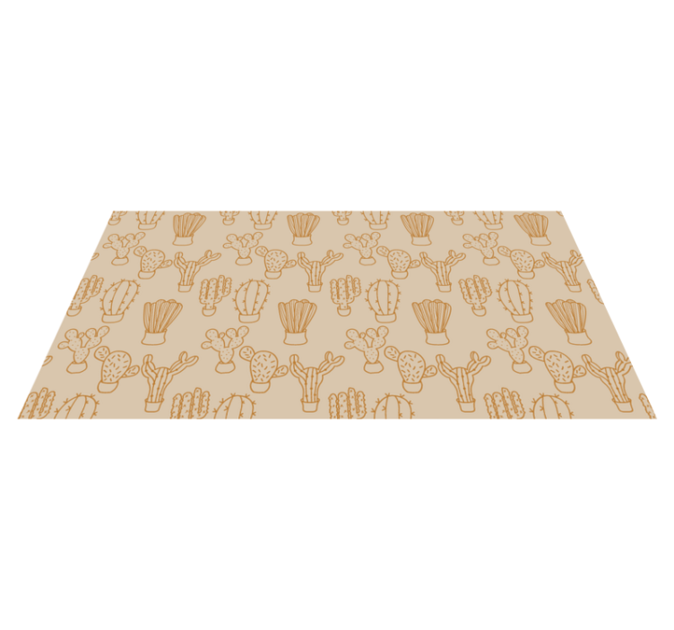 Alfombra vinílica flores ilustración de cactus - TenVinilo