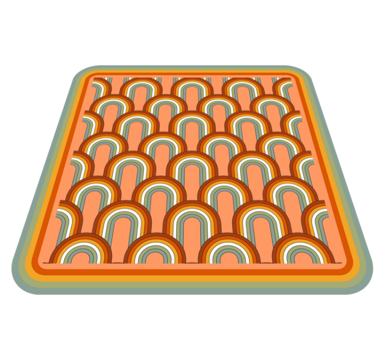 Alfombra vinílica vintage Arcoiris como el patrón de los 70 - TenVinilo