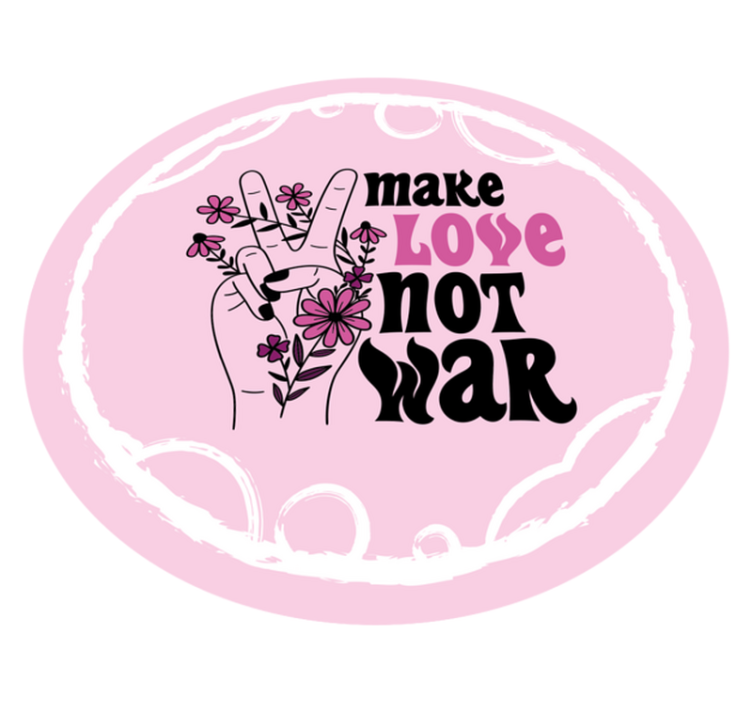 Alfombra vinílica vintage Hacer el amor cita en signo de paz - TenVinilo