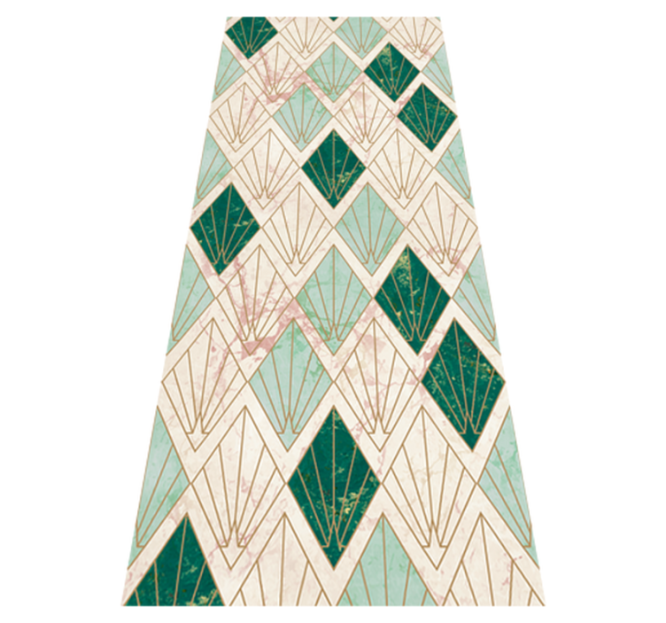 Alfombra vinílica hidráulica Patrón art deco mar verde - TenVinilo