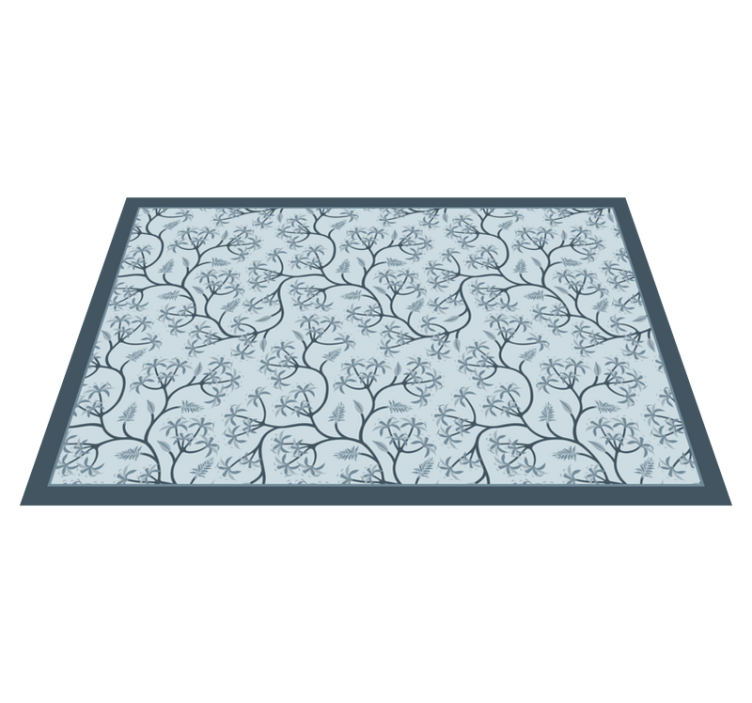 Alfombra vinílica flores Estilo clásico azul claro - TenVinilo