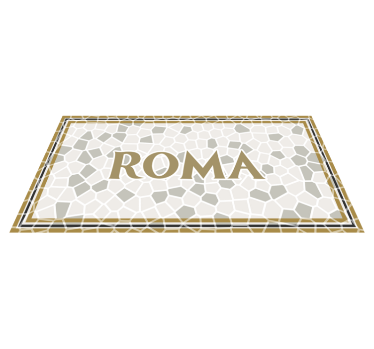 Alfombra vinílica con frase Mosaico romano roma - TenVinilo