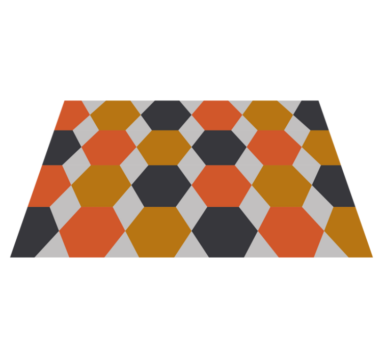 Alfombra vinílica geométrica patrón hexagonal - TenVinilo